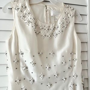 Priscillas of Boston Melissa Sweet Never Worn Silk Beaded Cocktail Wedding Dress